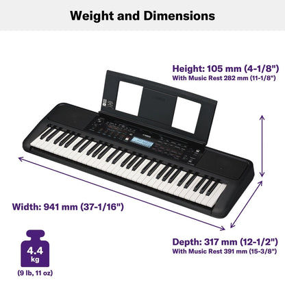 Yamaha PSR-E383 Portable Keyboard 61 Keys (Adaptor Included)