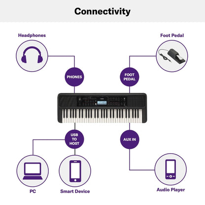 Yamaha PSR-E383 Portable Keyboard 61 Keys (Adaptor Included)